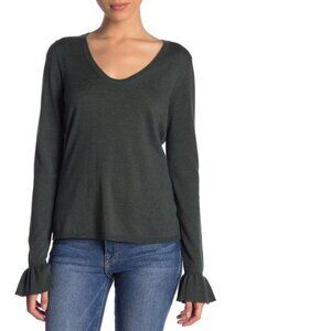 14th & Union Scoop Neck Ruffle Cuff Sweater